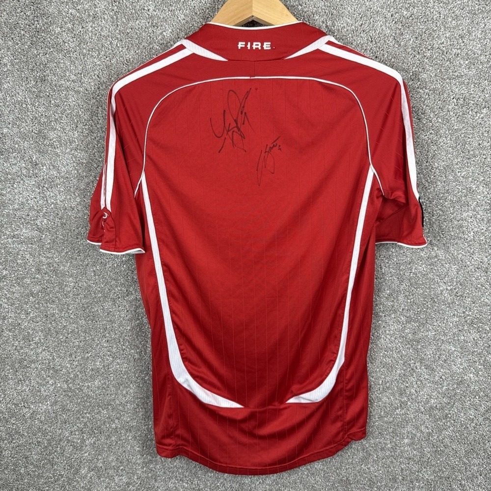 Adidas Chicago Fire MLS Soccer Jersey Mens Small Red Signed Autographed - Picture 3 of 9